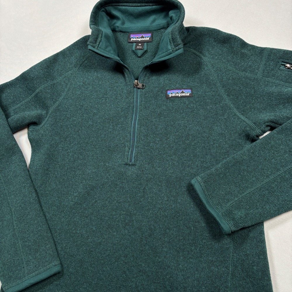 Patagonia Better Sweater Women XS Green 1/4 Zip Fleece Pullover Jacket
